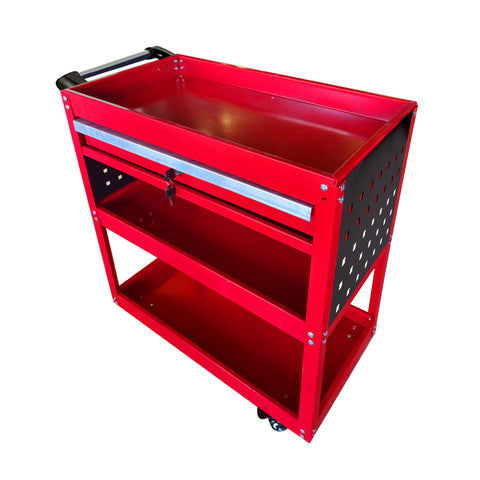 SOGA 3 Tier Tool Storage Cart Portable Service Utility Heavy Duty Mobile Trolley with Drawer and TOOLCART606