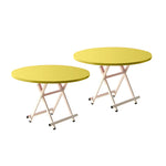 SOGA 2X Yellow Dining Table Portable Round Surface Space Saving Folding Desk Home Decor TABLERD725X2