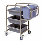 SOGA 3 Tier Food Trolley Food Waste Cart Five Buckets Kitchen Food Utility 80x43x89cm Round FOODCART1212