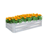 SOGA 120cm Rectangle Galvanised Raised Garden Bed Vegetable Herb Flower Outdoor Planter Box METALBSIL518