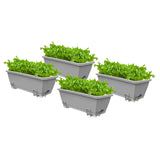 SOGA 49.5cm Gray Rectangular Planter Vegetable Herb Flower Outdoor Plastic Box with Holder Balcony PLANTBOX4H