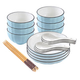 SOGA Blue Japanese Style Ceramic Dinnerware Crockery Soup Bowl Plate Server Kitchen Home Decor Set BOWLG307