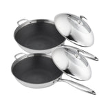 SOGA 2X 18/10 Stainless Steel Fry Pan 32cm Frying Pan Top Grade Non Stick Interior Skillet with TRIFPT32X2