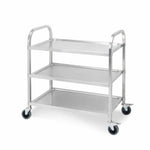 SOGA 3 Tier 85x45x90cm Stainless Steel Kitchen Dinning Food Cart Trolley Utility Size Medium FOODCART1002