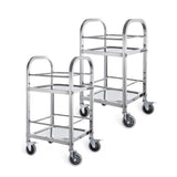 SOGA 2X 2 Tier 500x500x950 Stainless Steel Square Tube Drink Wine Food Utility Cart FOODCART1215X2