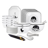SOGA White Antler Printed Ceramic Dinnerware Crockery Soup Bowl Plate Server Kitchen Home Decor BOWLG775