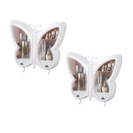 SOGA 2X White Butterfly Shape Wall-Mounted Makeup Organiser Dustproof Waterproof Bathroom Storage BATHG310X2