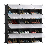 SOGA 8 Tier 3 Column Shoe Rack Organizer Sneaker Footwear Storage Stackable Stand Cabinet Portable SHOEBOX308