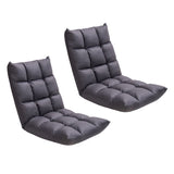 SOGA 2X Grey Lounge Floor Recliner Adjustable Gaming Sofa Bed Foldable Indoor Outdoor Backrest Seat LOUNGED1459X2