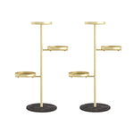 SOGA 2X 3 Tier Gold Round Plant Stand Flowerpot Tray Display Living Room Balcony Metal Decorative FPOTH103X2