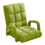 SOGA Foldable Lounge Cushion Adjustable Floor Lazy Recliner Chair with Armrest Yellow Green LOUNGEARMYELLOW