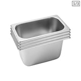 SOGA 4X Gastronorm GN Pan Full Size 1/3 GN Pan 15cm Deep Stainless Steel Tray GASTRONORMPANS5417X4