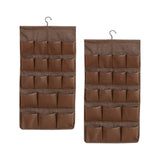 SOGA 2X Coffee Double Sided Hanging Storage Bag Underwear Bra Socks Mesh Pocket Hanger Home SBOX26COFX2