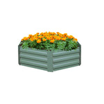 SOGA 60cm Hexagon Shape Galvanised Raised Garden Bed Vegetable Herb Flower Outdoor Planter Box METALBGRE520