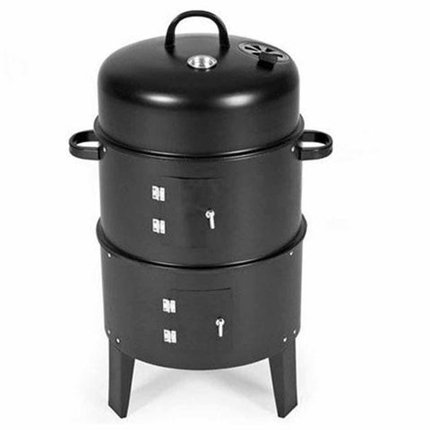 SOGA 3 In 1 Barbecue Smoker Outdoor Charcoal BBQ Grill Camping Picnic Fishing CHARCOALBBQSMOKER