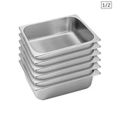 SOGA 6X Gastronorm GN Pan Full Size 1/2 GN Pan 10cm Deep Stainless Steel Tray GASTRONORMPANS5410X6