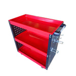 SOGA 3 Tier Tool Storage Cart Portable Service Utility Heavy Duty Mobile Trolley with Hooks Red TOOLCART609