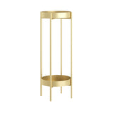 SOGA 2 Layer 80cm Gold Metal Plant Stand Flower Pot Holder Corner Shelving Rack Indoor Display FPOTH80GLD