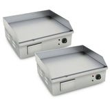 SOGA 2X Electric Stainless Steel Flat Griddle Grill BBQ Hot Plate 2200W GRIDDLE818-10X2