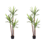 SOGA 2X 150cm Artificial Natural Green Dracaena Yucca Tree Fake Tropical Indoor Plant Home Office APLANTJL1503QX2