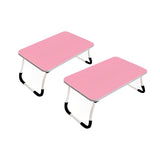 SOGA 2X Pink Portable Bed Table Adjustable Foldable Bed Sofa Study Table Laptop Mini Desk Breakfast BEDTABLEA02X2