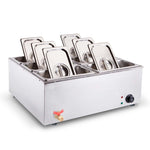 SOGA Stainless Steel 6 X 1/3 GN Pan Electric Bain-Marie Food Warmer with Lid FOODWARMER743