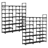 SOGA 2X 21-Shelf Tier Shoe Storage Shelf Space-Saving Caddy Rack Organiser with Handle RACK0005X2