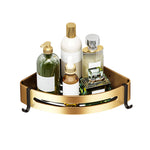 SOGA Gold Wall-Mounted Triangular Bathroom Storage Corner Vanity Organiser Space Saving Adhesive TAN1013