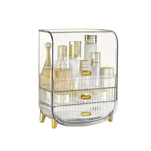 SOGA 3 Tier Transparent Multifunctional Countertop Cosmetic Storage Makeup Perfume Skincare Display BATHC125