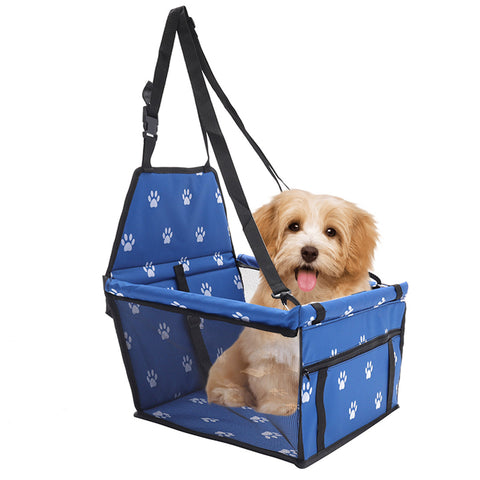 SOGA Waterproof Pet Booster Car Seat Breathable Mesh Safety Travel Portable Dog Carrier Bag Blue CARPETBAG013BLU