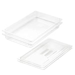 SOGA 65mm Clear Gastronorm GN Pan 1/1 Food Tray Storage Bundle of 2 with Lid VICPANS1401WLIDX2