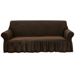 SOGA 4-Seater Coffee Sofa Cover with Ruffled Skirt Couch Protector High Stretch Lounge Slipcover SOFACOV4