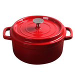 SOGA Cast Iron Enamel 24cm Porcelain Stewpot Casserole Stew Cooking Pot With Lid 3.6L Red STEWPOT24CMRED