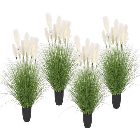 SOGA 4X 110cm Artificial Indoor Potted Reed Bulrush Grass Tree Fake Plant Simulation Decorative APLANTFH6022X4