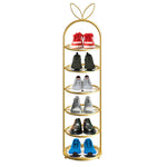 SOGA 6 Tier Bunny Ears Shape Gold Plated Metal Shoe Organizer Space Saving Portable Footwear Storage FPOTXJ09