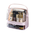 SOGA 2 Tier Pink Countertop Makeup Cosmetic Storage Organiser Skincare Holder Jewelry Storage Box BATHC102