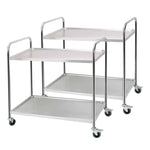 SOGA 2X 2 Tier 86x54x94cm Stainless Steel Kitchen Dinning Food Cart Trolley Utility Round Large FOODCART1104X2