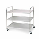 SOGA 3 Tier 81x46x85cm Stainless Steel Kitchen Dinning Food Cart Trolley Utility Round Small FOODCART1102