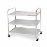 SOGA 3 Tier 81x46x85cm Stainless Steel Kitchen Dinning Food Cart Trolley Utility Round Small FOODCART1102