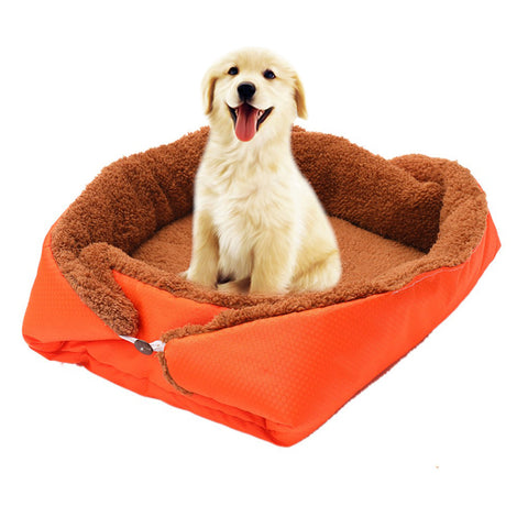 SOGA Orange Dual-purpose Cushion Nest Cat Dog Bed Warm Plush Kennel Mat Pet Home Travel Essentials CARPETBAG02