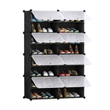 SOGA 8 Tier 2 Column Shoe Rack Organizer Sneaker Footwear Storage Stackable Stand Cabinet Portable SHOEBOX208