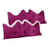 SOGA 2X 150cm Burgundy Princess Bed Pillow Headboard Backrest Bedside Tatami Sofa Cushion with PILLOWSLK150BURGUNDYX2