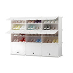 SOGA 5 Tier 3 Column White Shoe Rack Organizer Sneaker Footwear Storage Stackable Stand Cabinet SHOEBOX97