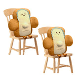SOGA 2X 48cm Smiley Face Toast Bread Cushion Stuffed Car Seat Plush Cartoon Back Support Pillow Home SCUSHION062X2