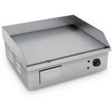 SOGA 2200W Stainless Steel Ribbed Griddle Commercial Grill BBQ Hot Plate 56*48*23cm GRIDDLE818-10G