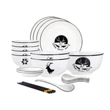 SOGA White Antler Printed Ceramic Dinnerware Crockery Soup Bowl Plate Server Kitchen Home Decor BOWLG772
