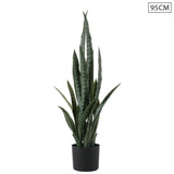 SOGA 95cm Sansevieria Snake Artificial Plants with Black Plastic Planter Greenery, Home Office Decor APLANTFH9510