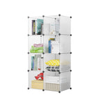 SOGA 8-Cube Transparent Shelf Box Portable Cubby DIY Storage Shelves Modular Closet Organiser SHELFBOX02