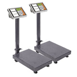 SOGA 2X 150kg Electronic Digital Platform Scale Computing Shop Postal Weight Black 150KGPLATFORMSCALESBLACKX2