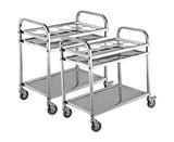 SOGA 2X 2 Tier Stainless Steel 8 Compartment Kitchen Seasoning Car Service Trolley Condiment Holder FOODCART1209X2